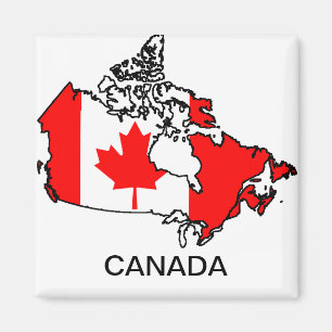 canada flag map magnet