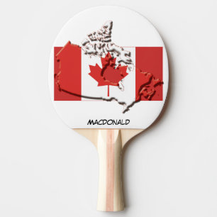 CANADA FLAG & MAP Personalised Ping Pong Paddle