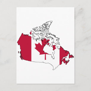 Canada flag map postcard