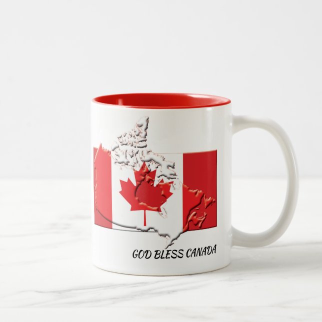 CANADA FLAG MAP Scripture Customised Patriotic Two-Tone Coffee Mug (Right)