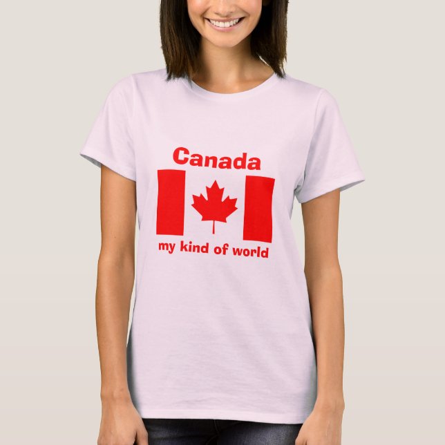 Canada Flag + Map + Text T-Shirt (Front)