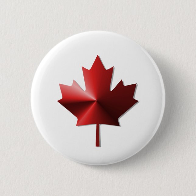 Canada Flag Maple Leaf Button (Front)