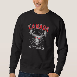 Canada Flag Maple Leaf Est 1867 Sunglasses Canada Sweatshirt