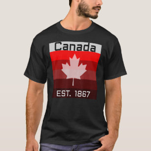 Canada Flag Maple Leaf Est 1867 Vintage Men Women T-Shirt