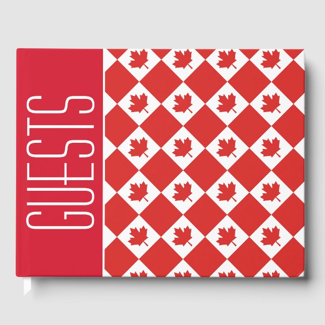 CANADA FLAG | Maple Leaf | Personalised | Canadian Guest Book (Front)