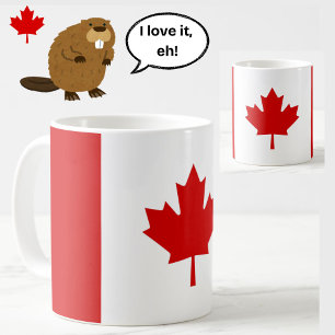 Canada Flag Maple Leaf Red White Patriotic Coffee Mug