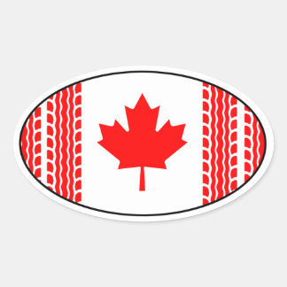 Canada Flag Maple Leaf Solidarity Canadian Trucker Oval Sticker