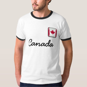 Canada Flag Men's Basic Ringer T-Shirt