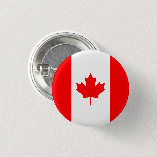 Canada flag patriotic 3 cm round badge (Front & Back)