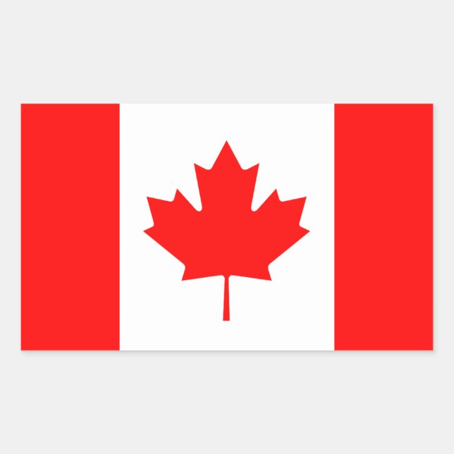 Canada flag patriotic rectangular sticker (Front)