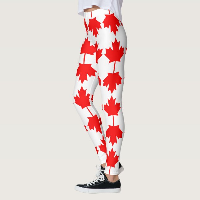 Canada flag pattern leggings (Left)