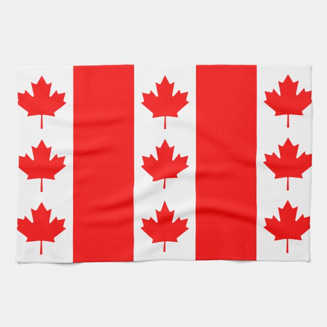 Canada Flag Proudly Canadian Oh Canada! Nation Tea Towel (Horizontal)