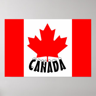 Canada Flag Red White Maple Leaf Canadian Poster