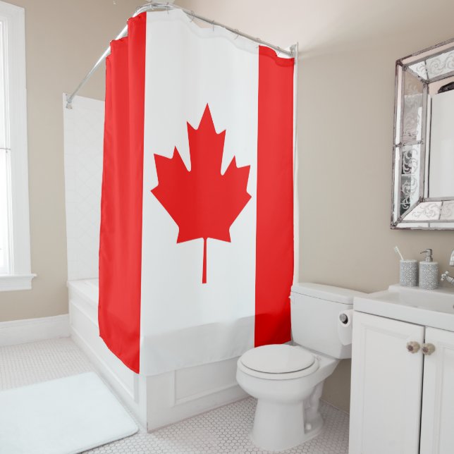 Canada Flag Shower Curtain (In Situ)