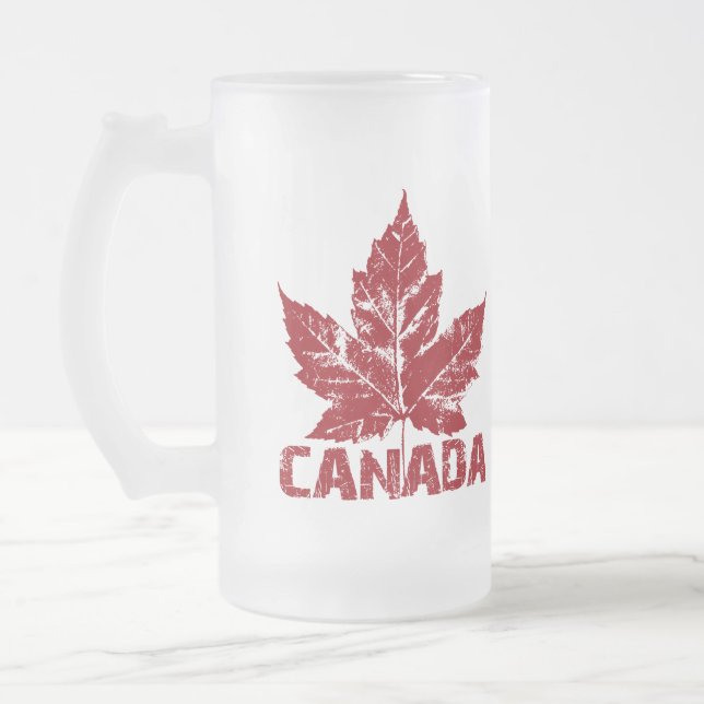 Canada Flag Souvenir Beer Glass Canada Mug (Left)