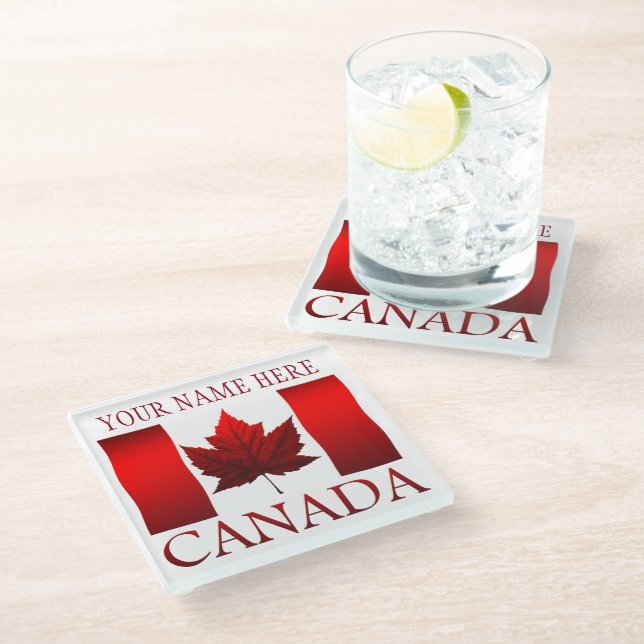 Canada Flag Souvenir Coaster Custom Canada Coaster (Angled)