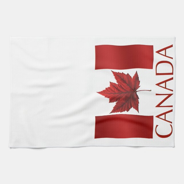 Canada Flag Souvenir Towel Canada Tea Towel Decor (Horizontal)