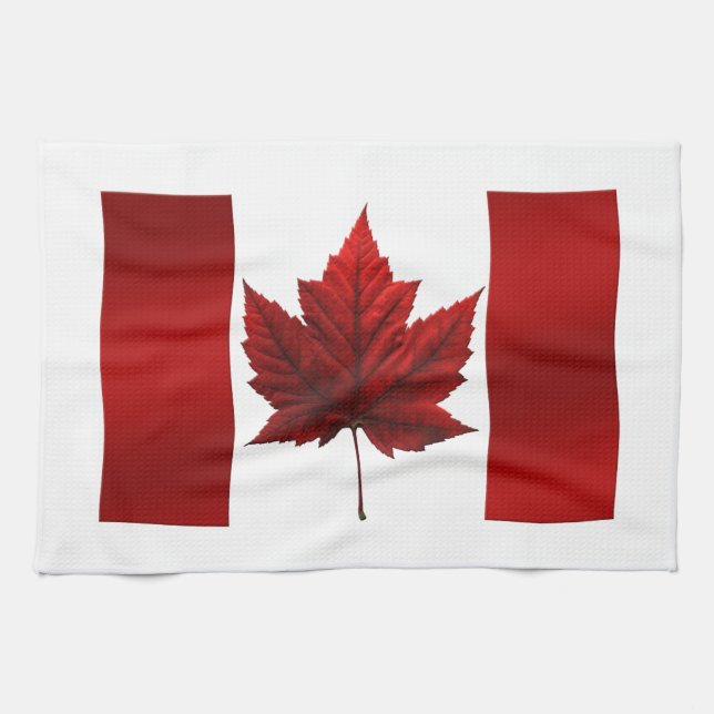 Canada Flag Souvenir Towel Canada Tea Towel Decor (Horizontal)