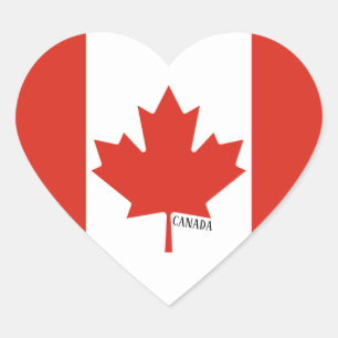Canada Flag Splendid Patriotic Heart Sticker