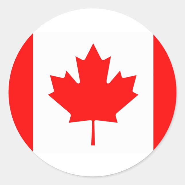  Canada Flag Sticker, Vinyl Travel Stickers, Canad Classic Round Sticker (Front)