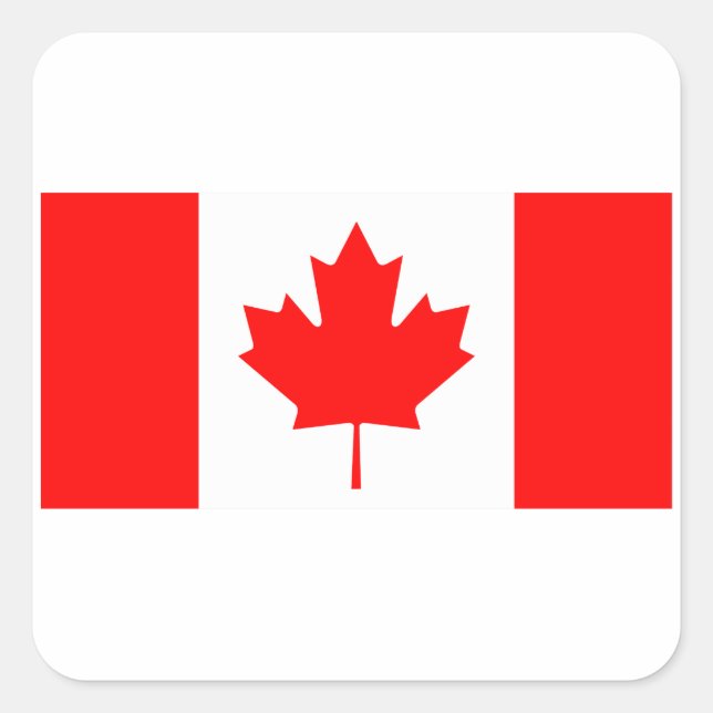  Canada Flag Sticker, Vinyl Travel Stickers, Canad Square Sticker (Front)