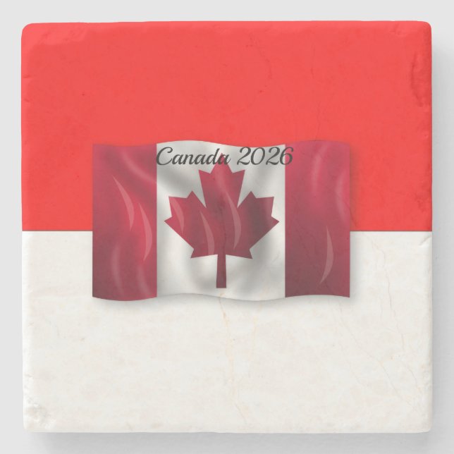 Canada Flag  Stone Coaster (Front)