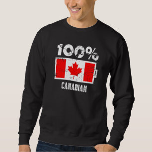 Canada Flag Support 100 Canadian Battery Power Pr Sweatshirt