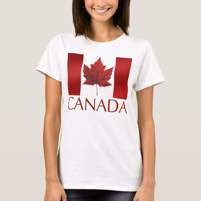 Canada Flag T-shirts Plus Size Canada Sports Shirt (Front)