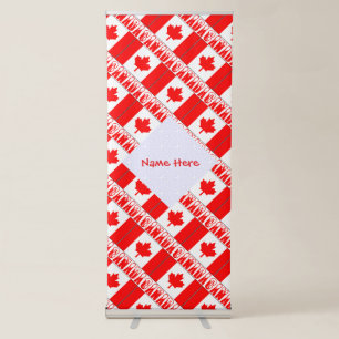 Canada Flag Tiled Personalised Retractable Banner