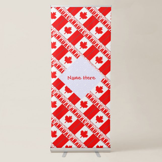 Canada Flag Tiled Personalised  Retractable Banner (Front)