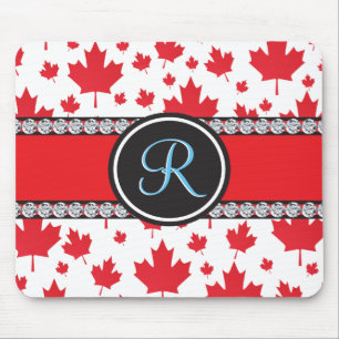 Canada Flag Unique Abstract Budget Monogram Mouse Mat