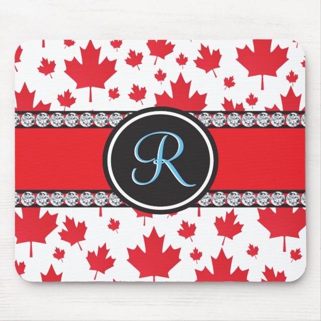 Canada Flag Unique Abstract Budget Monogram Mouse Mat (Front)