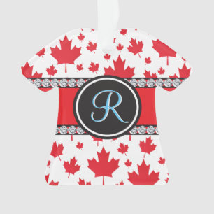Canada Flag Unique Abstract Budget Monogram Ornament