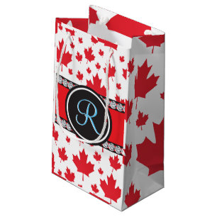 Canada Flag Unique Abstract Budget Monogram Small Gift Bag