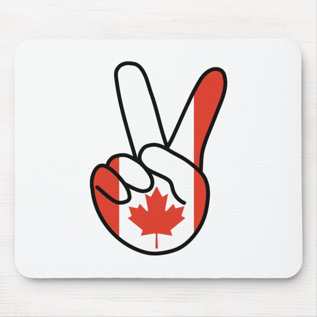 Canada Flag V Sign Mouse Mat (Front)