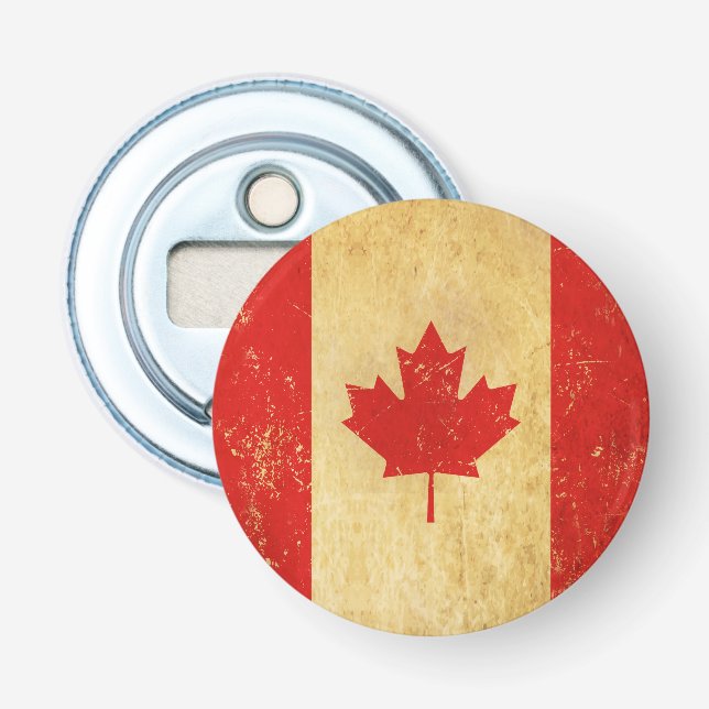 Canada Flag Vintage Design Bottle Opener (Front)