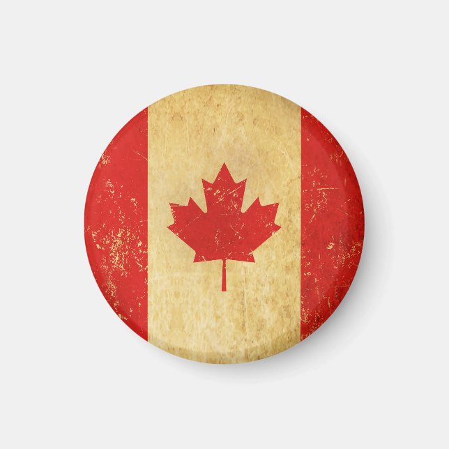 Canada Flag Vintage Design Magnet (Front)