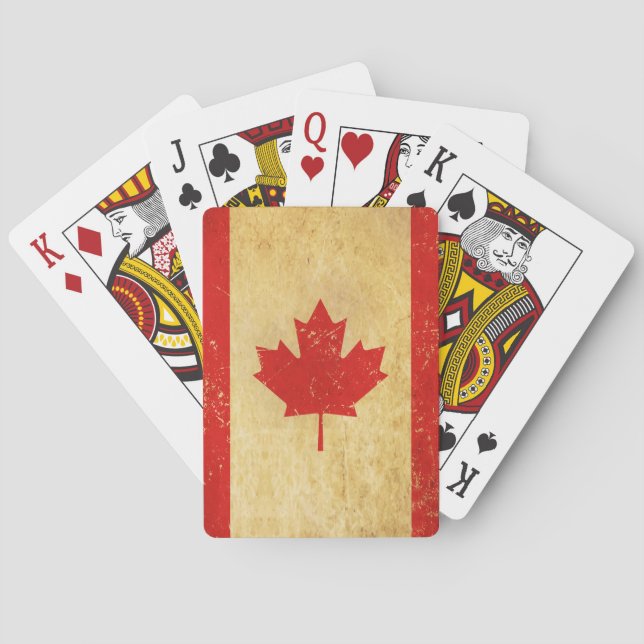 Canada Flag Vintage Design Playing Cards (Back)
