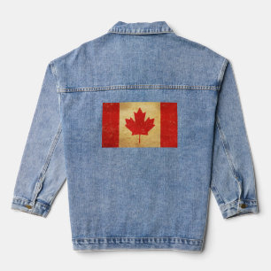Canada Flag Vintage Design Women's Denim Jacket