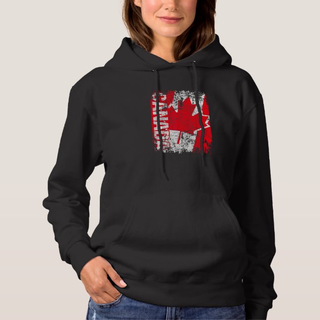 Canada Flag Vintage Distressed Canada   Hoodie (Front)