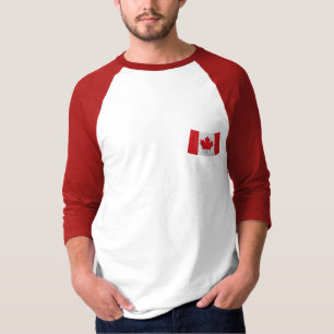 Canada flag vintage grunge three quarter t-shirt