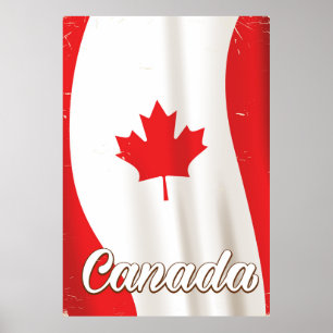 Canada Flag Vintage travel poster