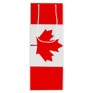 Canada Flag Wine Gift Bag