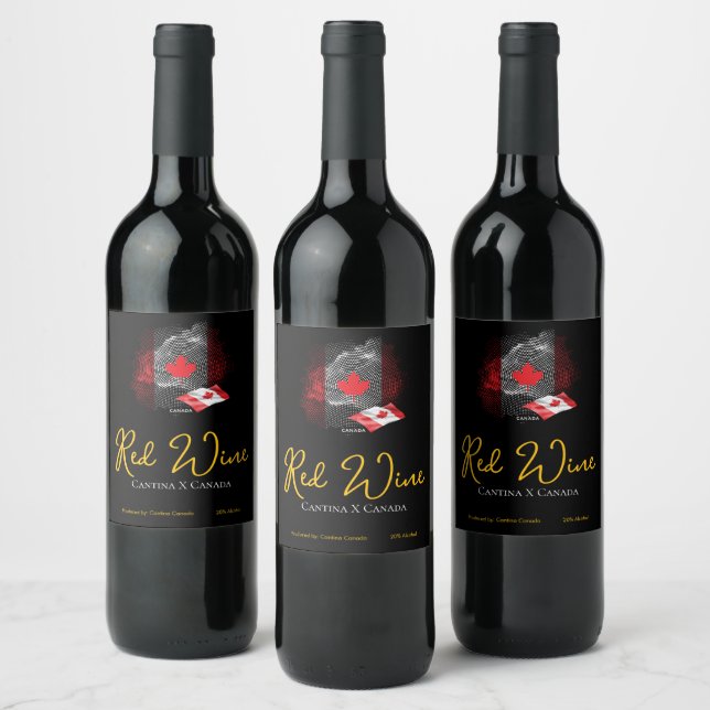 Canada flag wine label (Bottles)