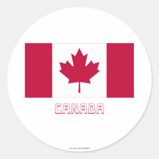 Canada Flag with Name Classic Round Sticker