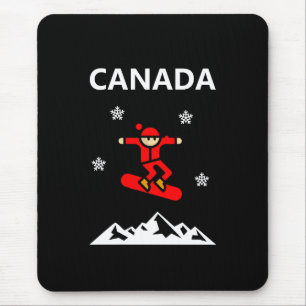 Canada Flying Red Snowboarder Colour Mouse Mat