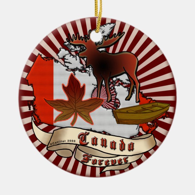 Canada Forever Ceramic Tree Decoration (Front)