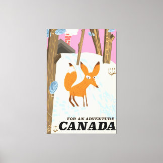 Canada Fox vintage travel poster Canvas Print