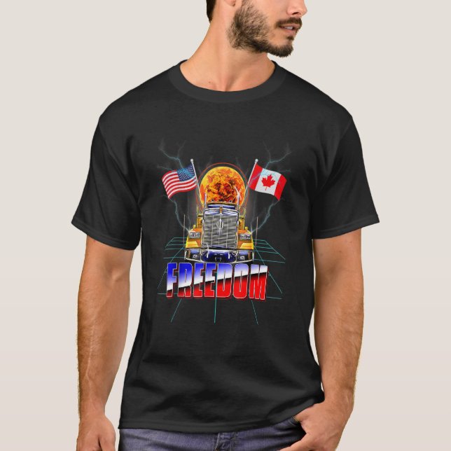 Canada Freedom Convoy 2022 Canadian Truckers Suppo T-Shirt (Front)