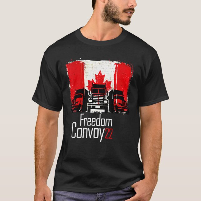 Canada Freedom Convoy 2022 Flagge Der Kanadischen T-Shirt (Front)